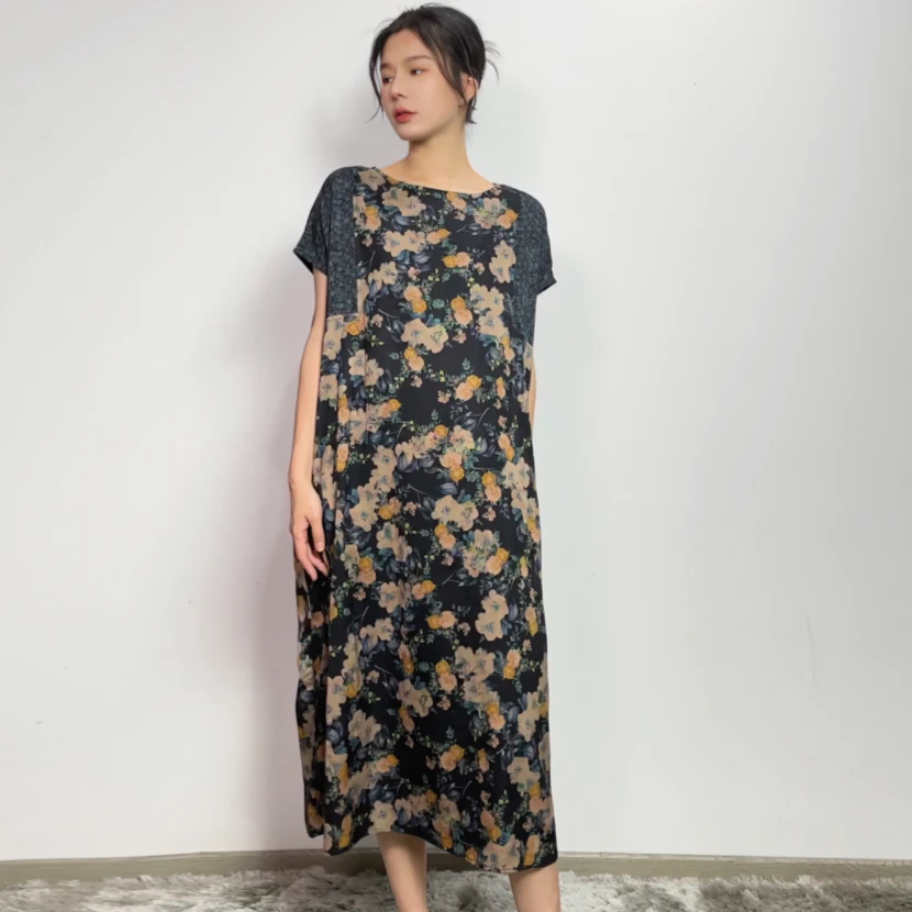 春夏碎花裙高端气质优雅时尚显瘦连衣裙春天仙女裙23256