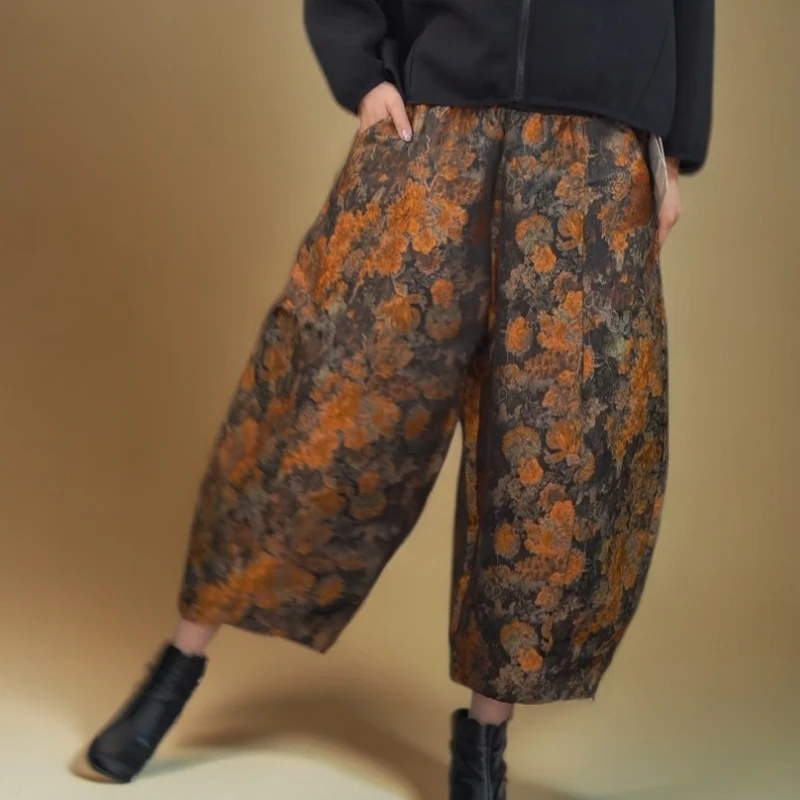 新款复古重磅高端气质花苞裤66002-1