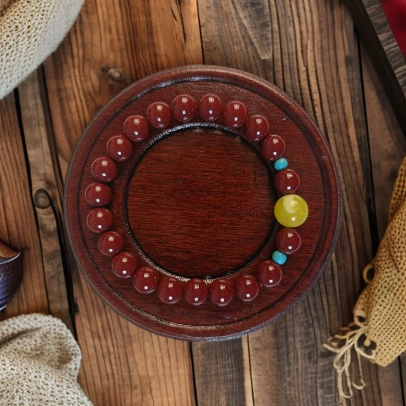 含辰砂工艺品8mm密蜡朱砂手链