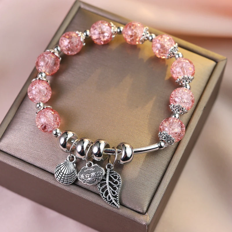 海洋爆花晶石樱木花叶【手链DIY】A09