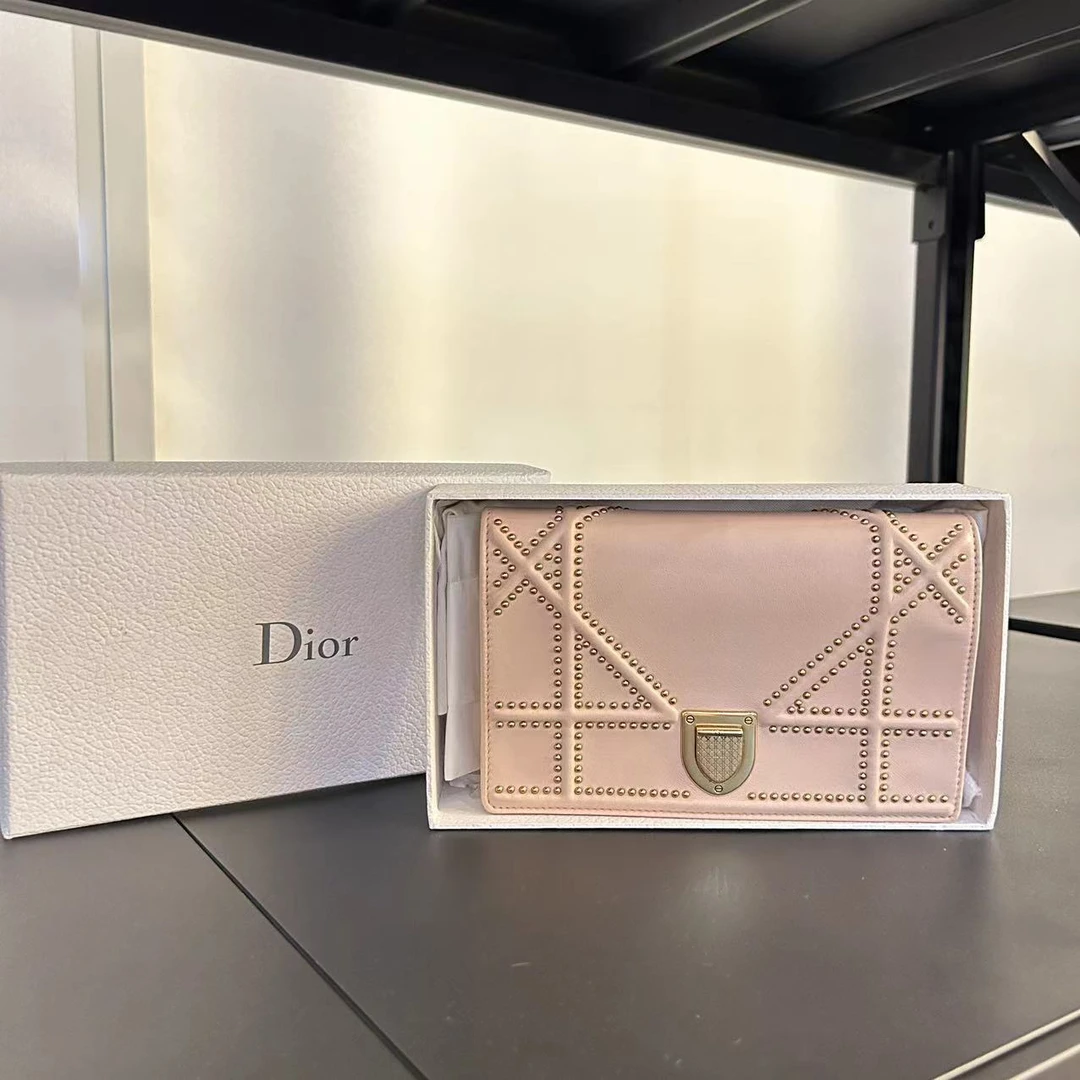 95新 DIOR/迪奥 迪奥盾牌粉色手提单肩包