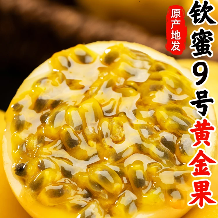 正宗广西钦蜜9号黄金百香果新鲜酸甜钦蜜九号黄色百香果黄金果9号