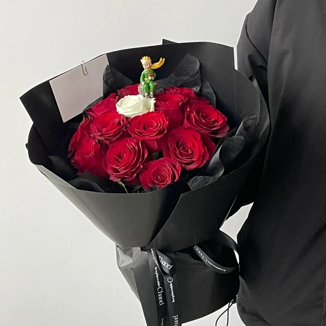 ❤小王子经典语录❤【唯有你是我的玫瑰】13朵红白玫瑰混搭送爱人女朋友约会告白纪念日小时达同城送花