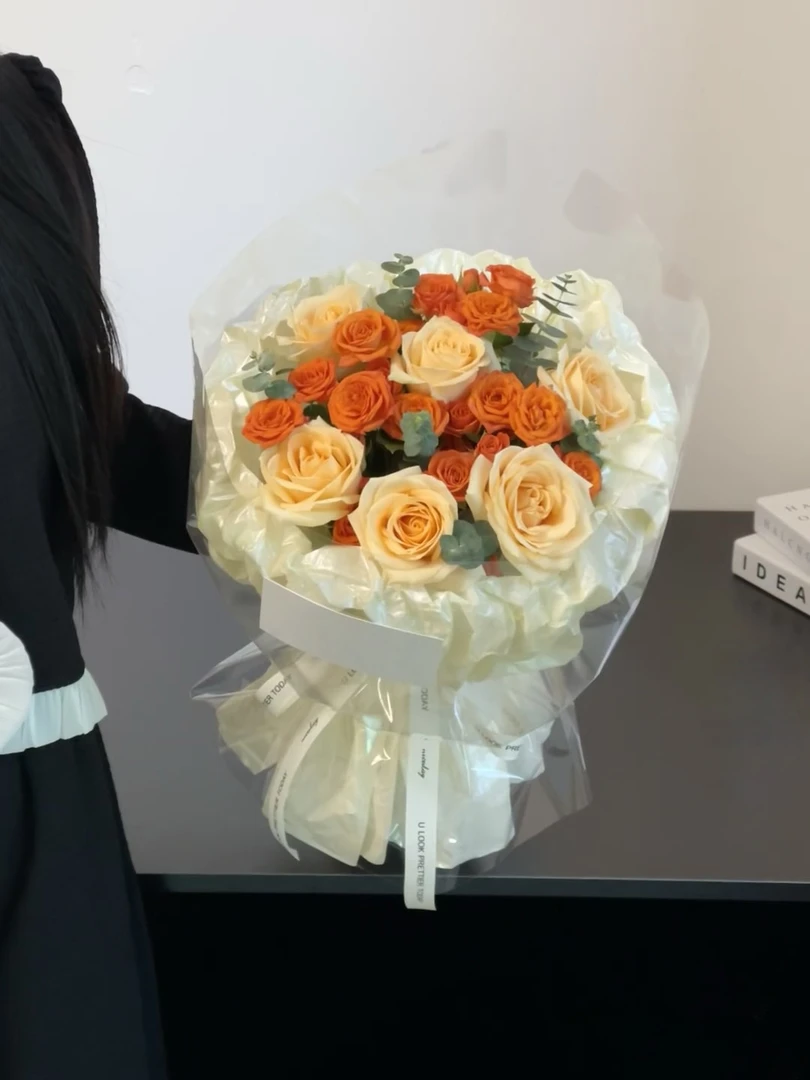 【约会小惊喜❤值得】6朵香槟玫瑰混搭送女友闺蜜朋友告白见面仪式感惊喜浪漫礼物鲜花花束小时达同城送