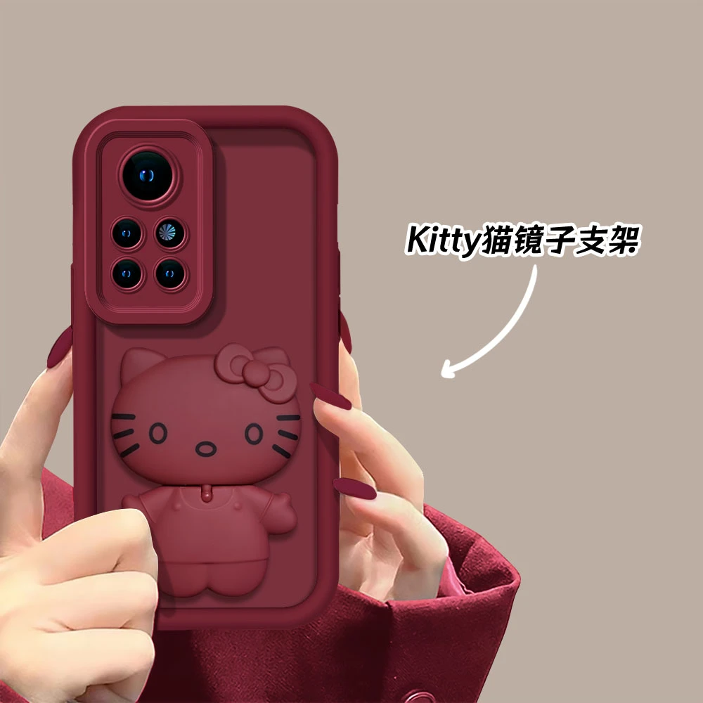 【华为NOVA8】Kitty猫2024镜子支架天眼阶梯全包防摔女款手机壳