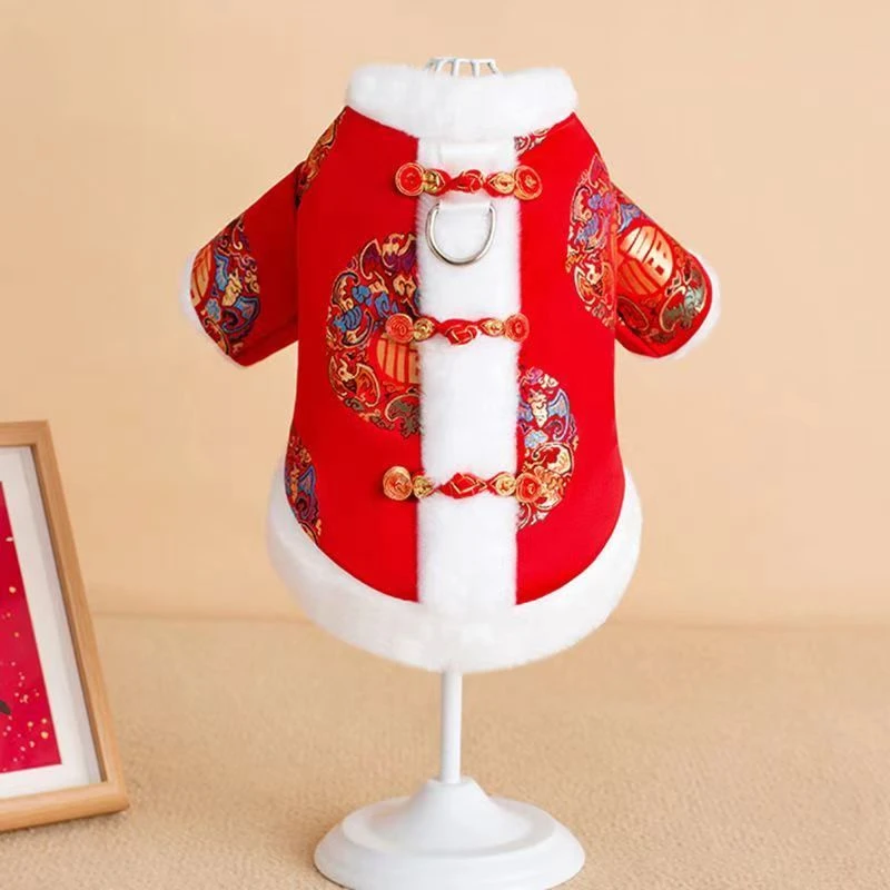 新款狗狗唐装衣服秋冬季加绒加厚洋气棉袄猫咪比熊泰迪小中大型犬