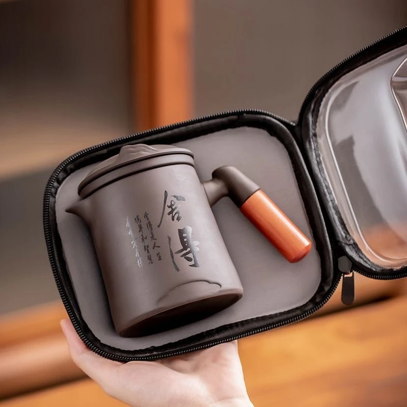 品壶-紫砂侧把杯旅行套装