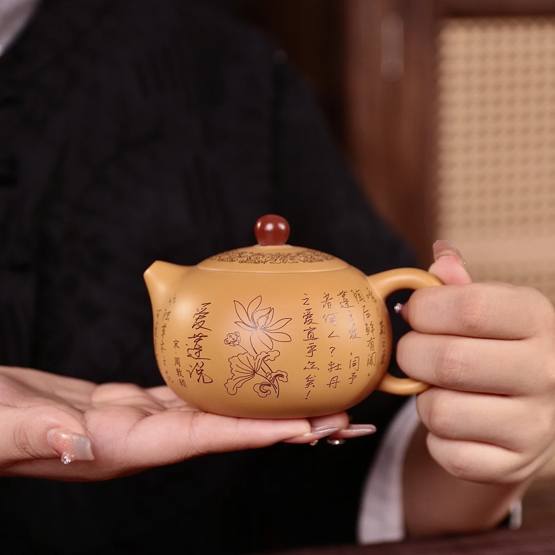 段泥爱莲说西施凤鸣壶泡茶壶大容量全纯手工家用中式功夫茶具套装