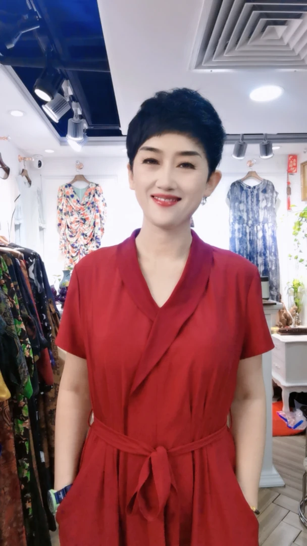 爆款醋酸修身中长款连衣裙时尚