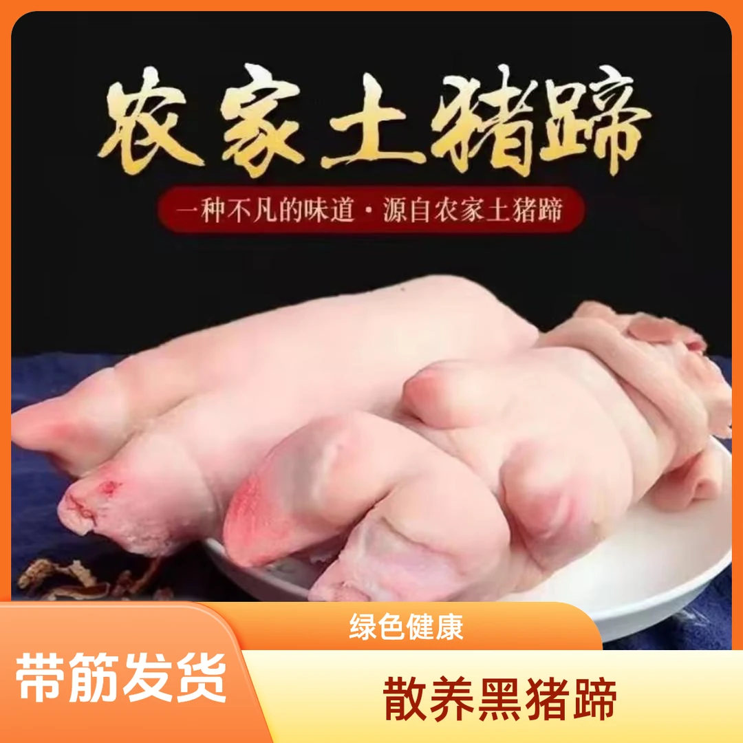 新鲜营养散养农家黑猪猪蹄现杀原生态肉香特大号猪蹄子冷链整个
