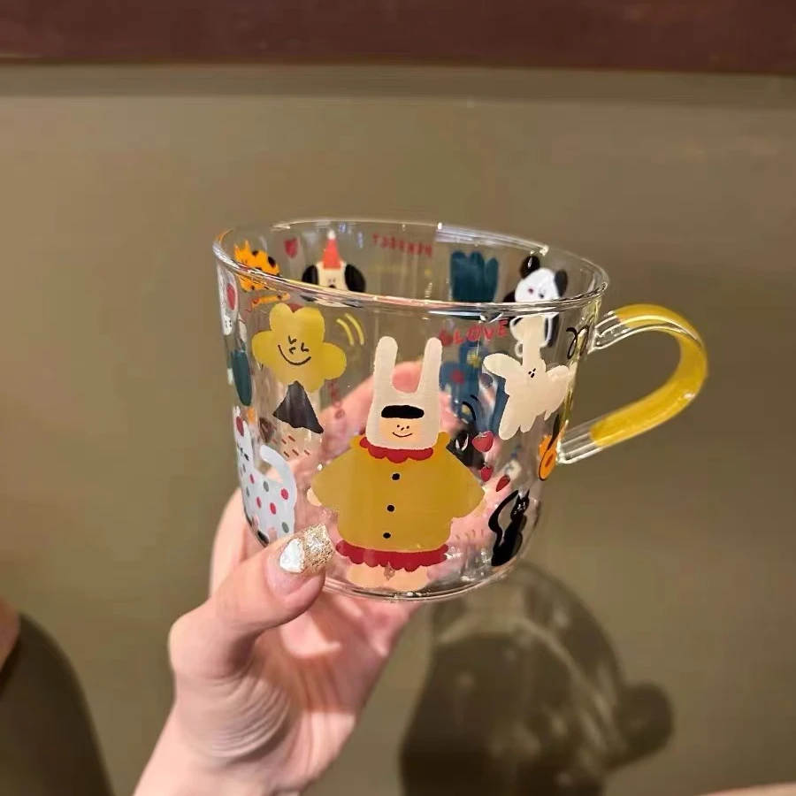 B533风夏日高颜值玻璃杯 高硼硅耐热高颜值家用水杯果汁杯