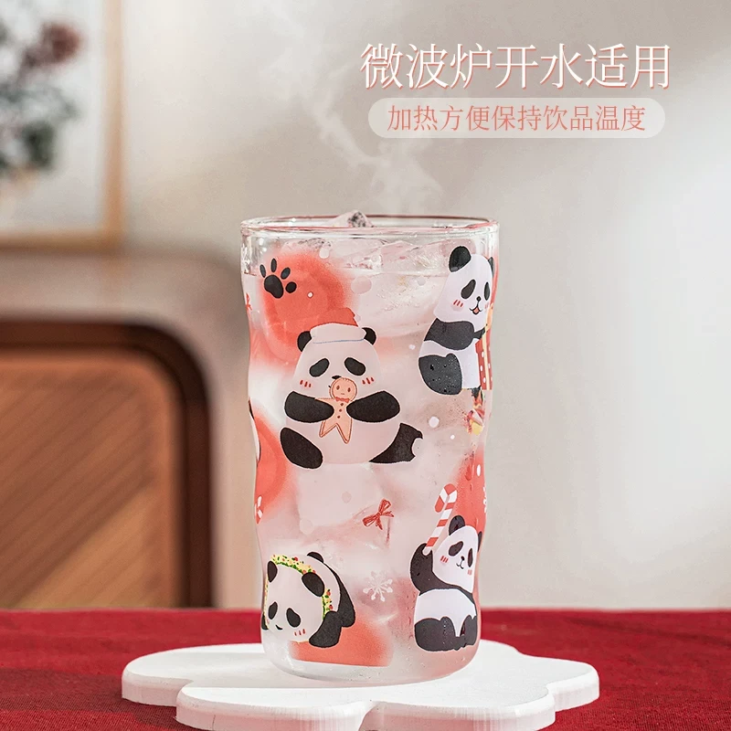 D523圣诞熊猫云朵高杯