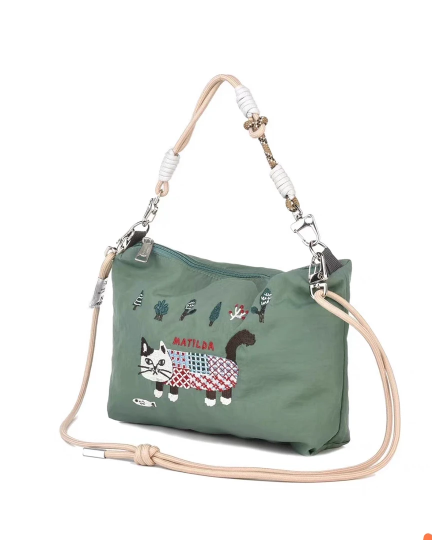 m42刺绣猫绿色7595-2