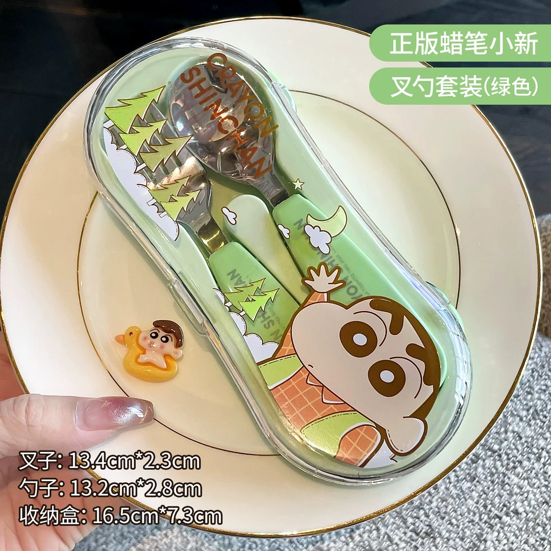 B304钢蜡笔小新勺叉萌趣浅