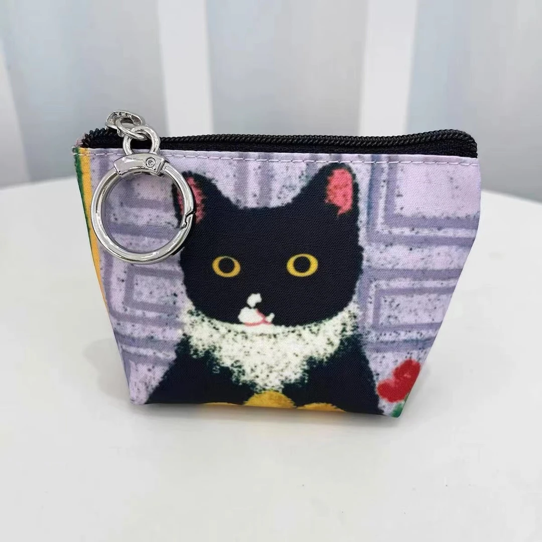 A125迷你可爱挂件包卡通猫咪印]黑色猫咪