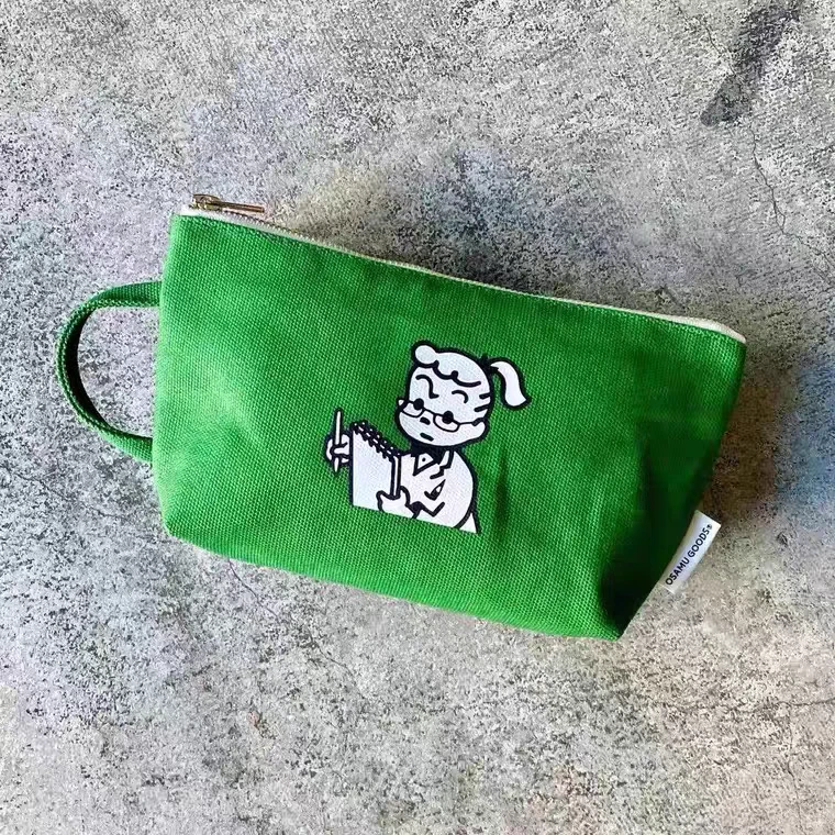 B481原田治印花帆布包零钱原田治手拿包绿色