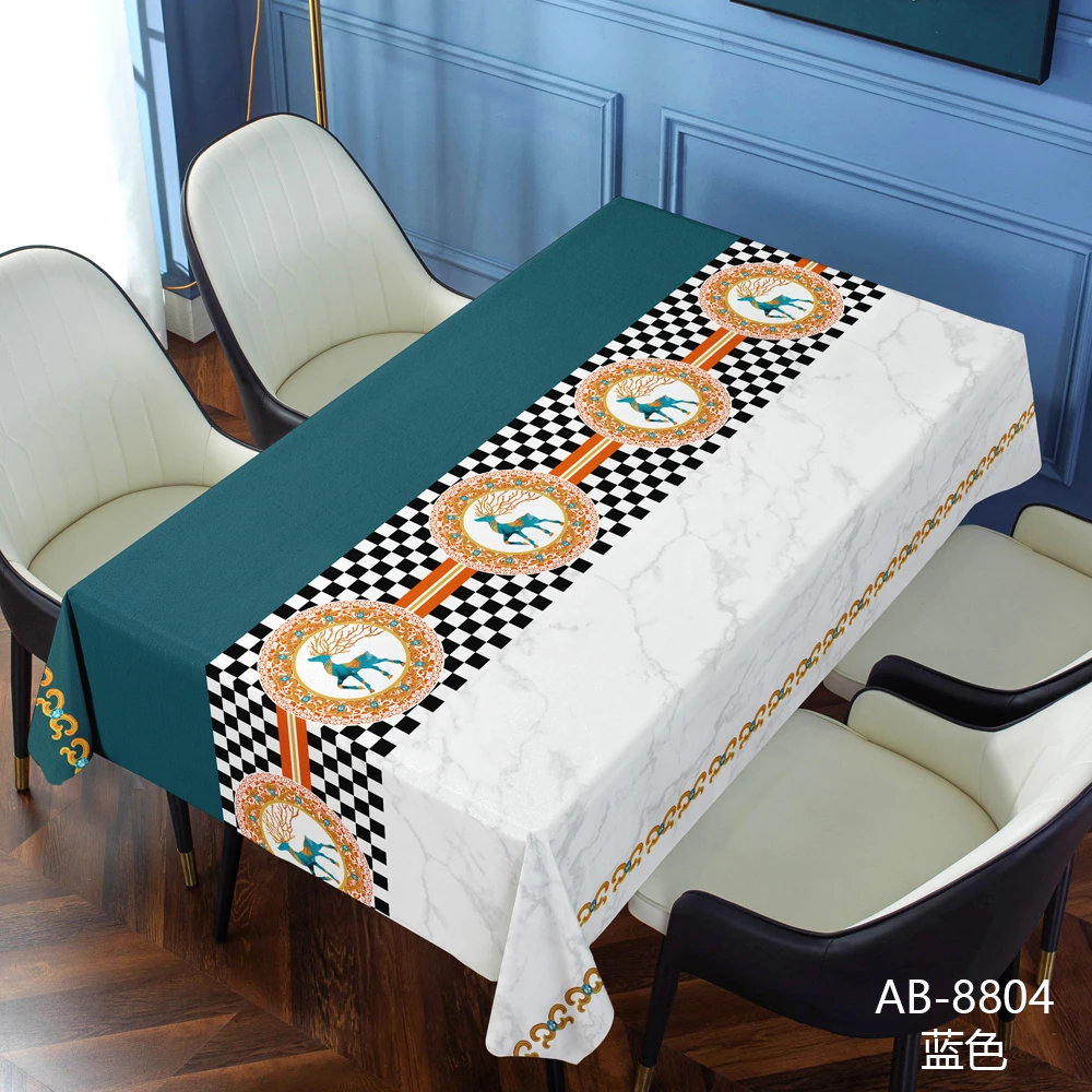 【一鹿平安】桌布防水防油防烫免洗pvc餐桌垫台布茶几布长方形.