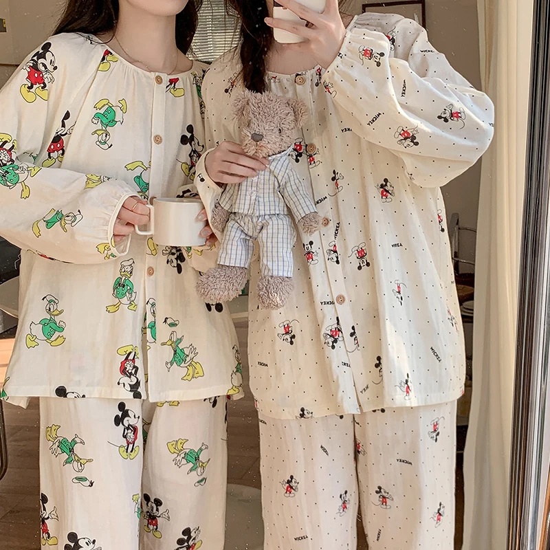 【纯棉纱布】婴儿棉睡衣女两件套装甜美可爱春秋季长袖长裤家居服