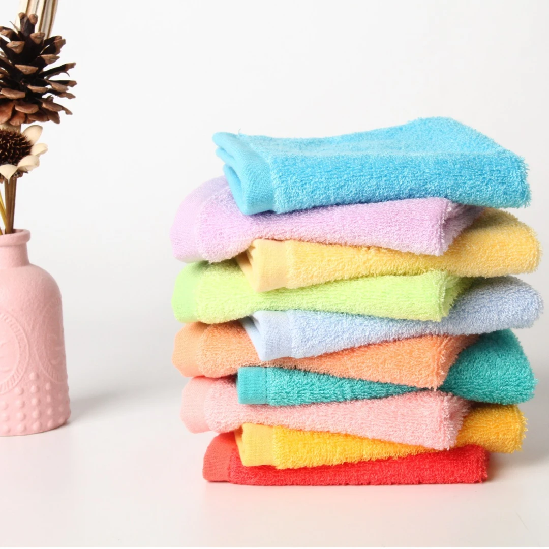 天源竹纤维小方巾十色方形竹纤维毛巾吸水柔软家用成人毛巾简约