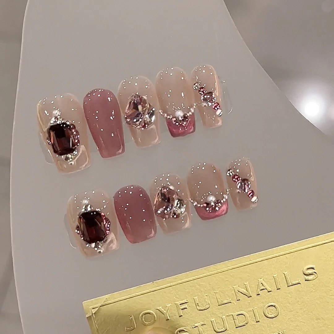 『玫瑰殿下』纯手工穿戴甲高端光疗美甲可拆卸假指甲贴气质显白