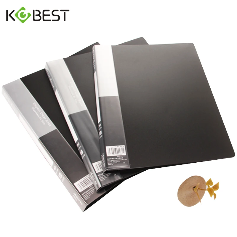 康百A4黑色资料册透明插页袋多层文件夹学生试卷袋乐谱袋办公活页