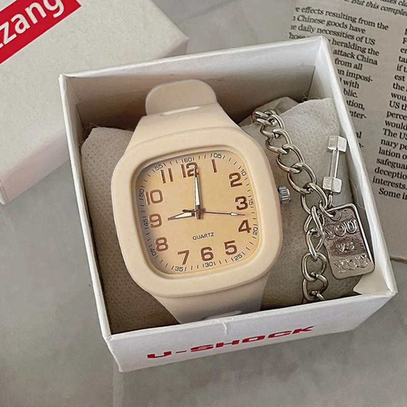 女款手表初高中学生ins学院风女生高颜值小众方形简约百搭石英表