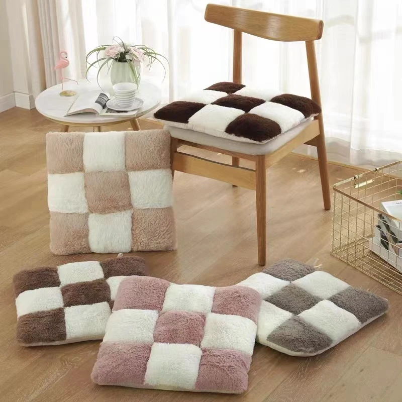 保暖毛绒坐垫餐椅垫秋冬季办公室久坐椅子坐垫家用坐垫屁股垫子