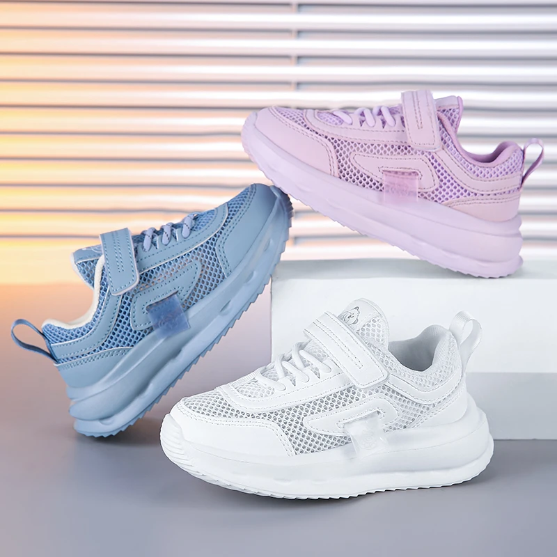 男童运动鞋2024夏季女童镂空单网透气中大童小白鞋儿童轻便跑步鞋