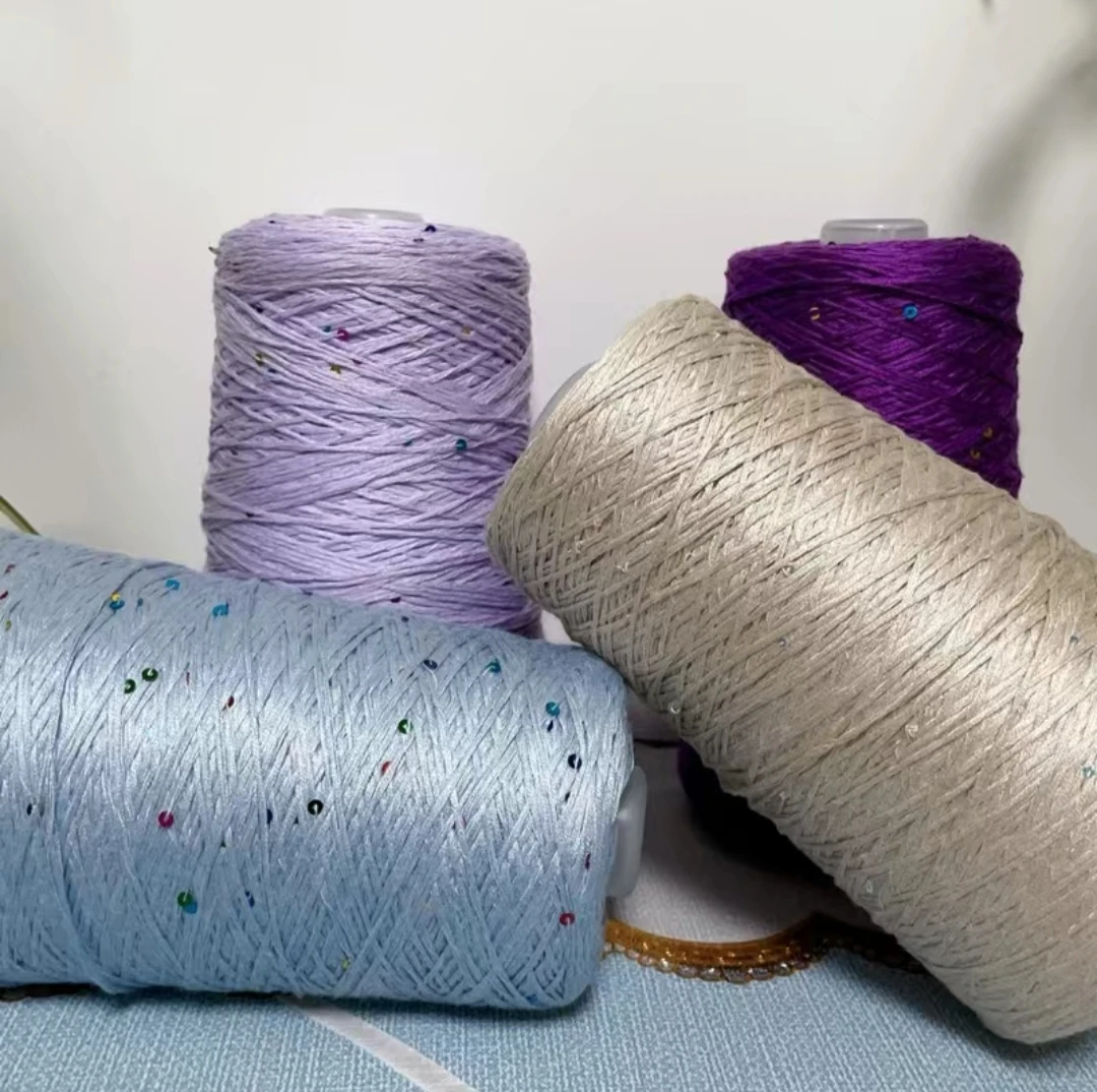 莫代尔醋酸进口珠片线夏季线冰凉透气一桶8两送工具教程手工