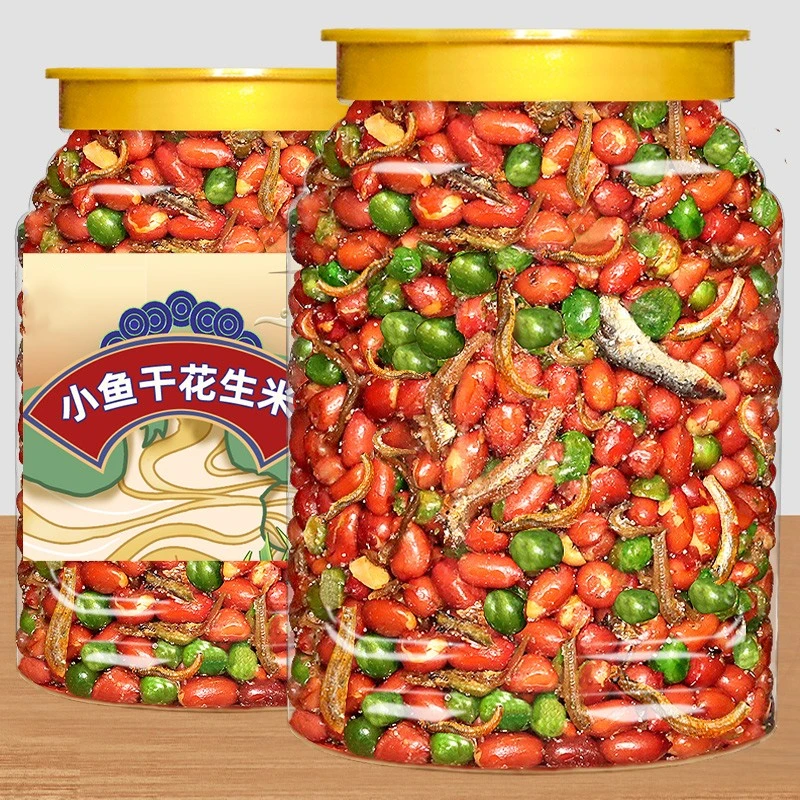 小鱼花生米烧烤店同款下酒菜零食小吃商用小鱼干油炸麻辣延边特产
