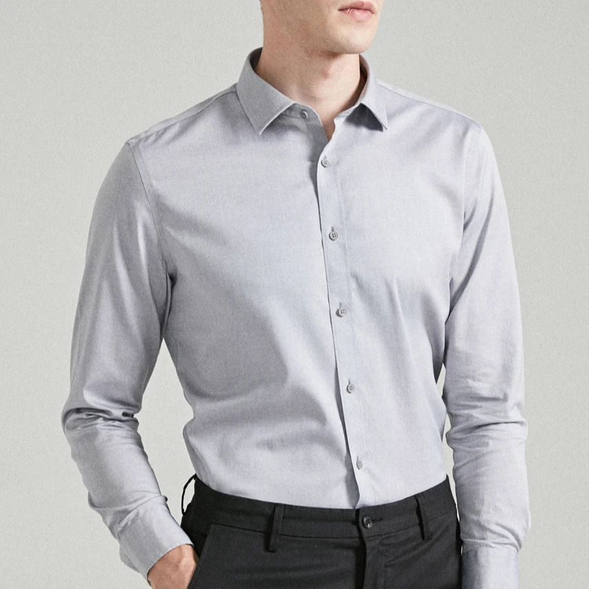 长袖DP免烫男式衬衫男士男装衬衣春季商务纯色舒适透气长袖