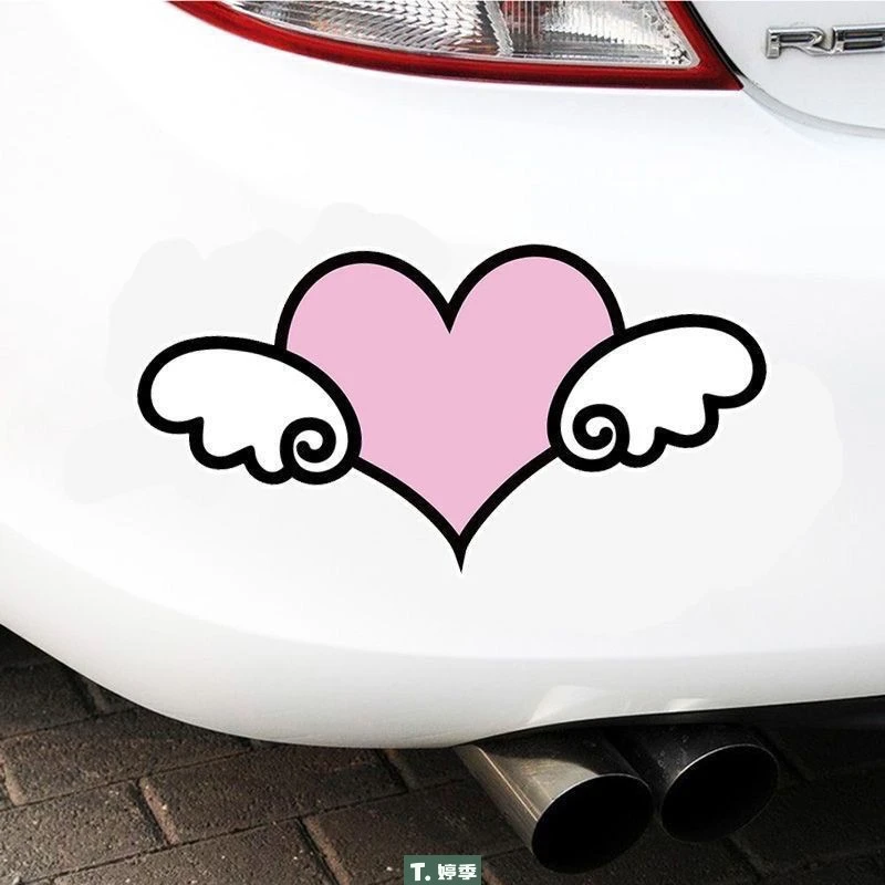 个性爱心车贴划痕遮挡天使翅膀划痕遮挡车身汽车贴纸车身装饰贴