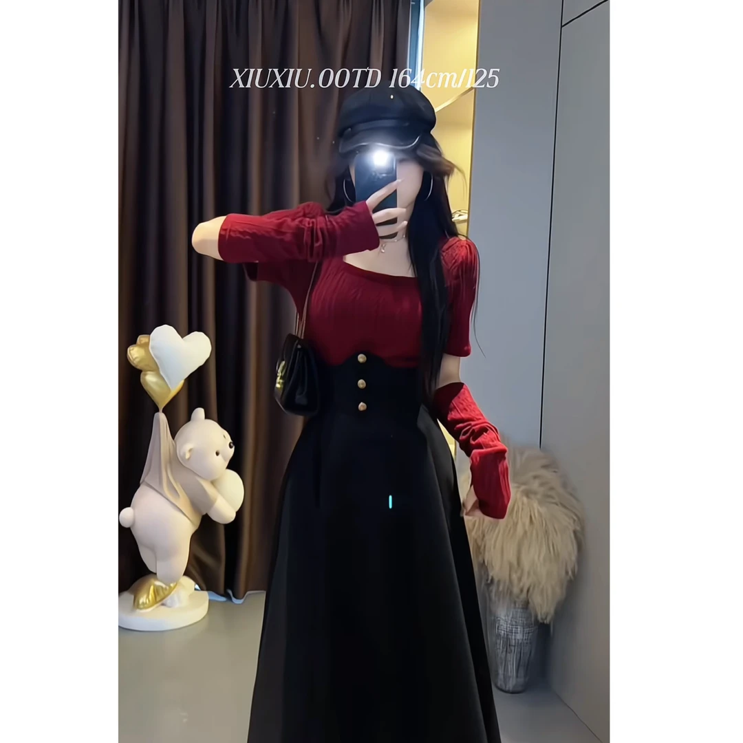 【娇贵佳人】7362微胖mm秋季新款复古方领配袖套设计感短款上衣