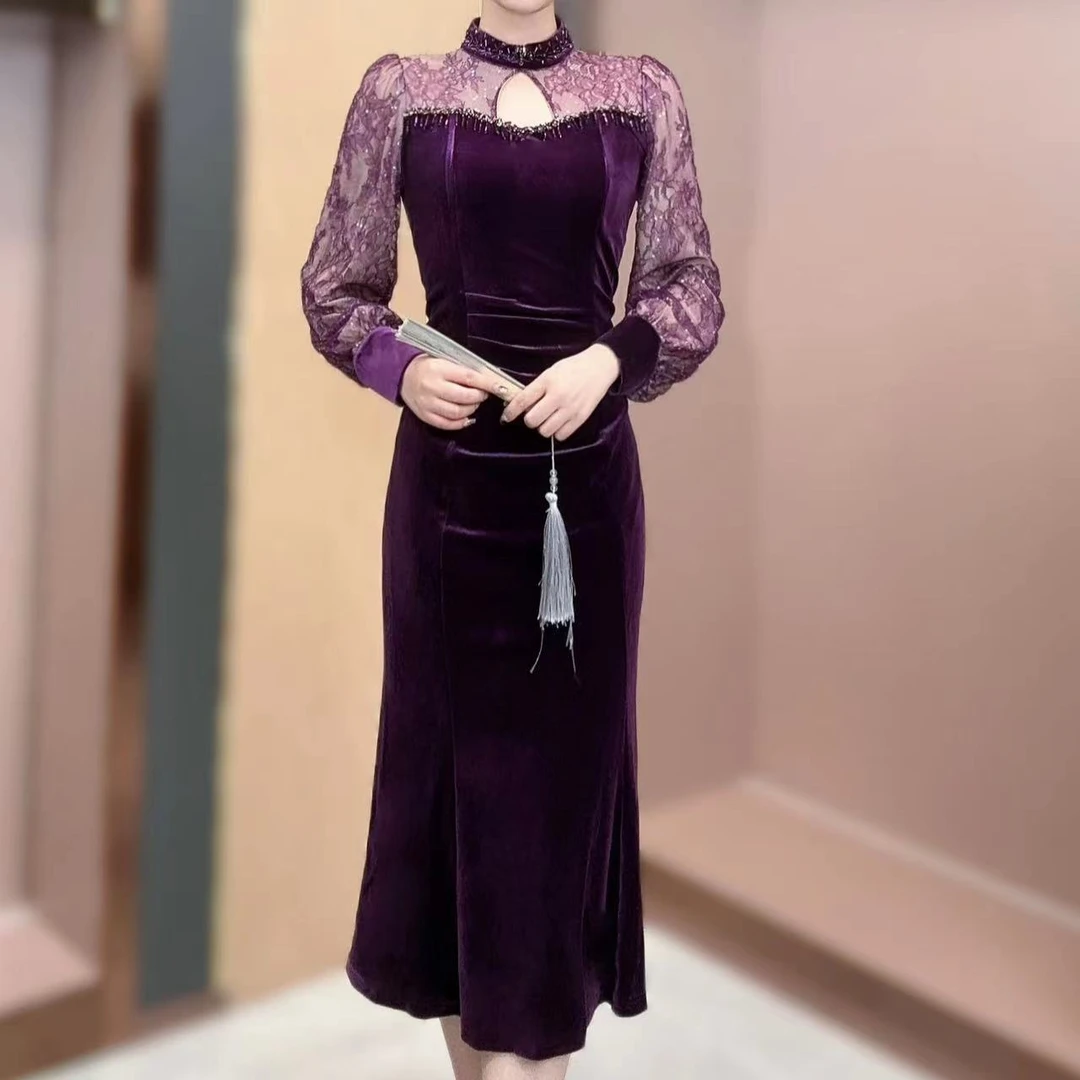 【香舍菲尔】81991# 新款气质修身优雅时尚减龄连衣裙