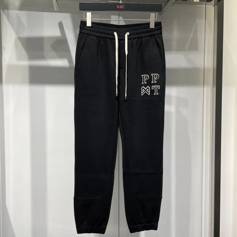 23秋冬新款PP-WHITE时尚休闲字母刺绣男士黑色百搭卫裤休闲裤