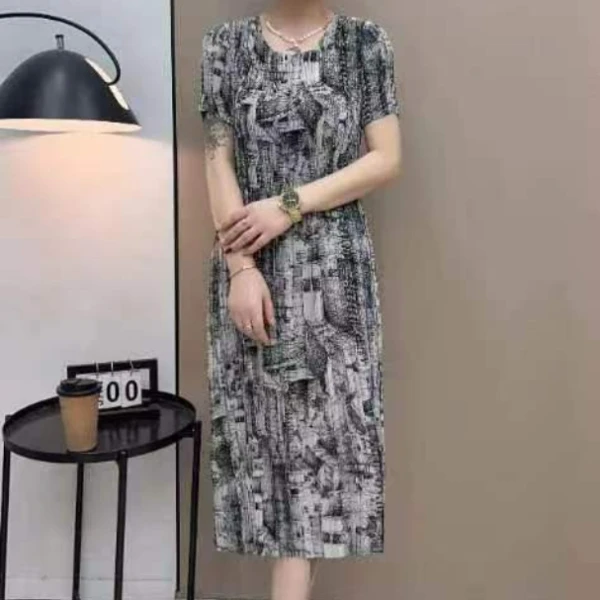 厂花推荐三宅山水画连衣裙