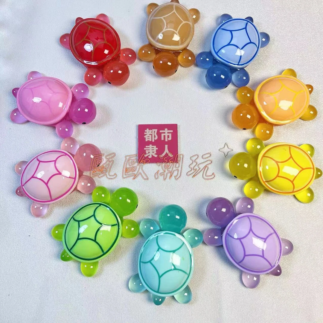【龟太爷】8CM微景观夜光树脂乌龟创意手工diy饰品摆件玩具可爱