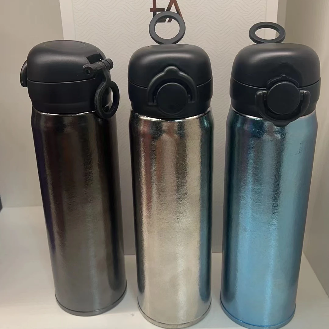 【三色弹跳杯】双层纯钛泡茶保温杯高档便携纯钛保温杯