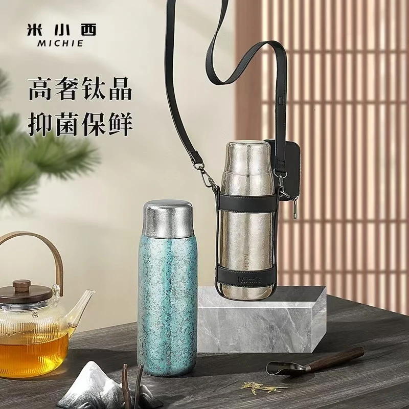 【820ml米小西壶】双层纯钛户外大钛壶泡茶闷茶高档便携纯钛保温壶