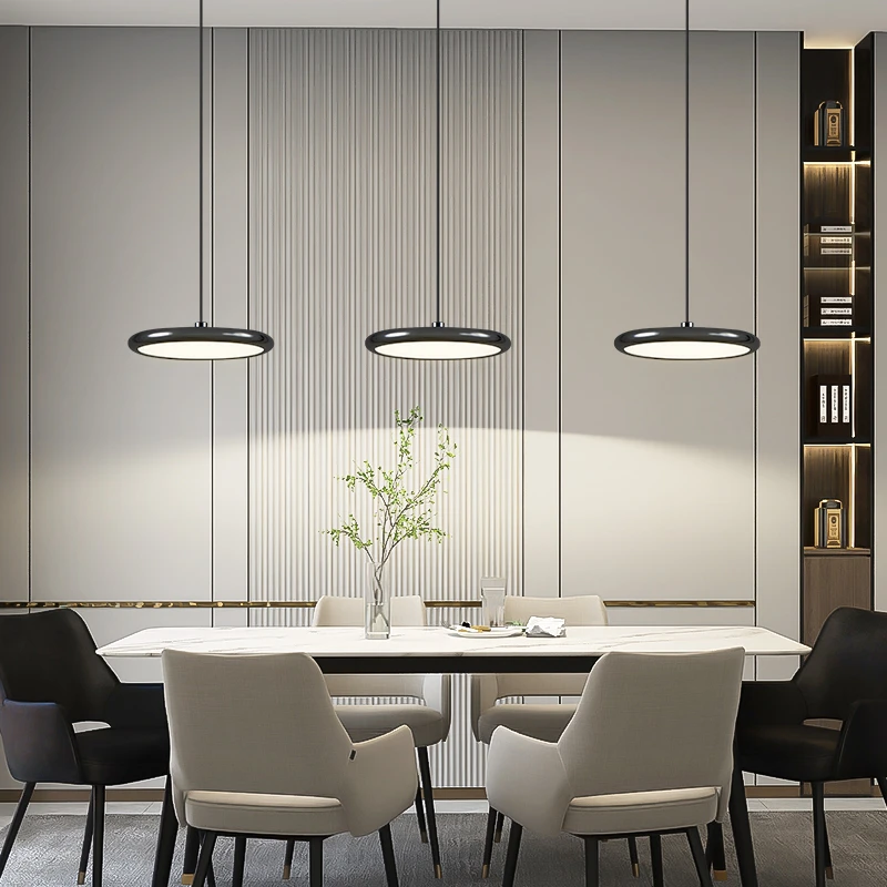 轻奢餐厅吊灯北欧现代简约三头餐桌吧台饭厅灯圆形极简卧室床头灯