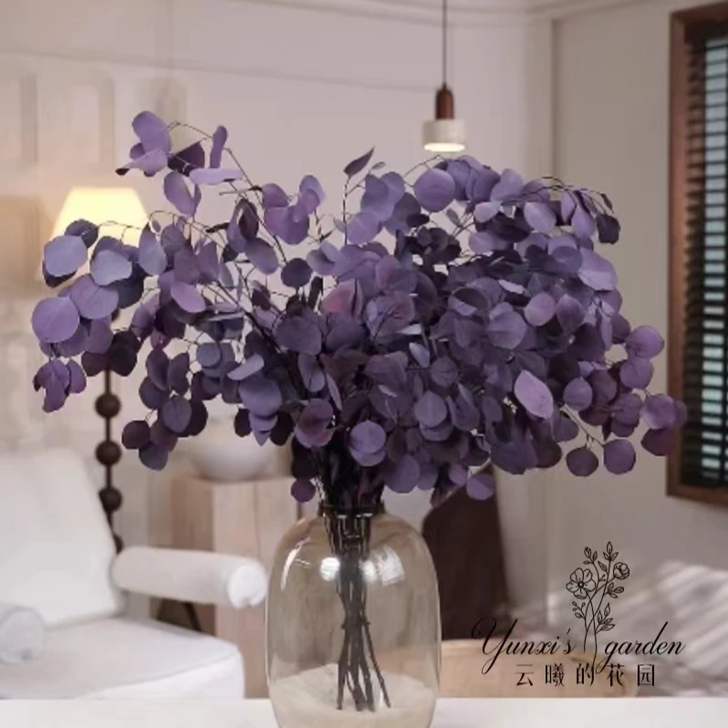 【永生花客厅摆件客厅专场】3A级紫色苹果尤加利叶调性花材真花花束
