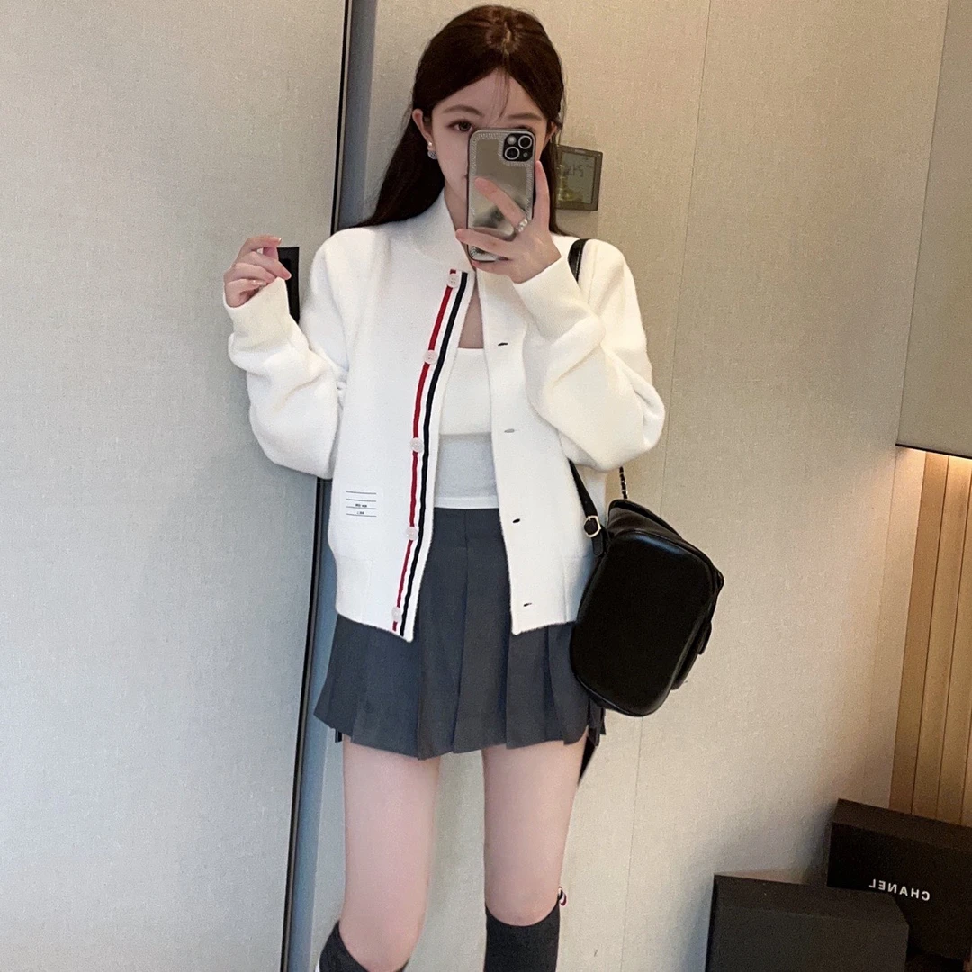 学院风秋冬减龄针织夹克棒球服小众设计感休闲百搭短外套上衣女潮