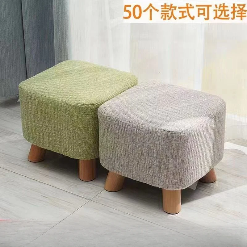 小凳子家用圆凳创意客厅板凳矮凳实木布艺软门口换鞋凳沙发茶几凳