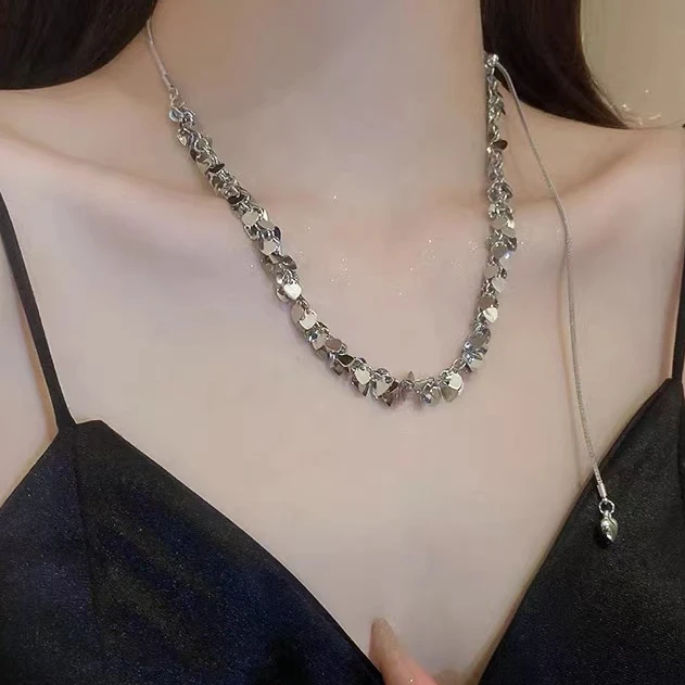不锈钢项链 【皮皮专享】66976可调节轻奢百搭锁骨项链