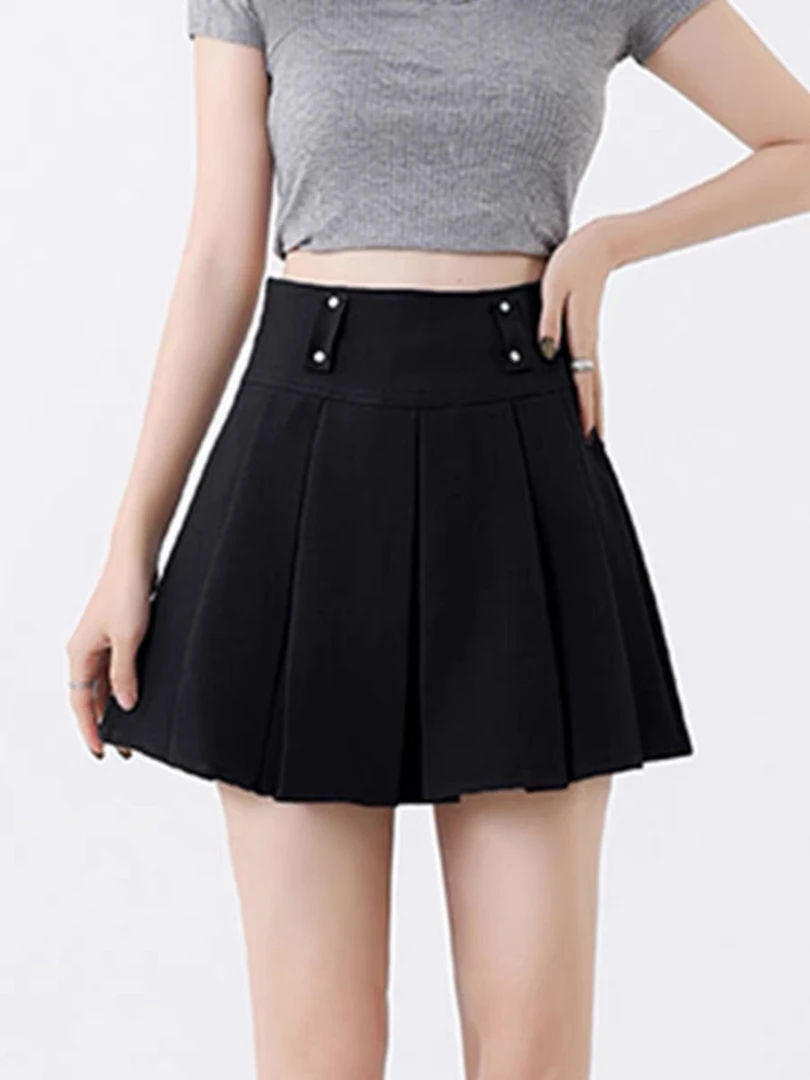 【美美专享】9520秋季新款显瘦A字百褶半身裙女