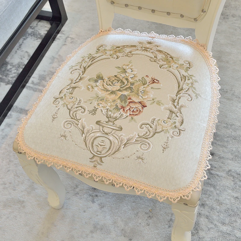 欧式餐椅垫家用简约餐桌椅座垫可拆洗四季通用马蹄形防滑绣花坐垫
