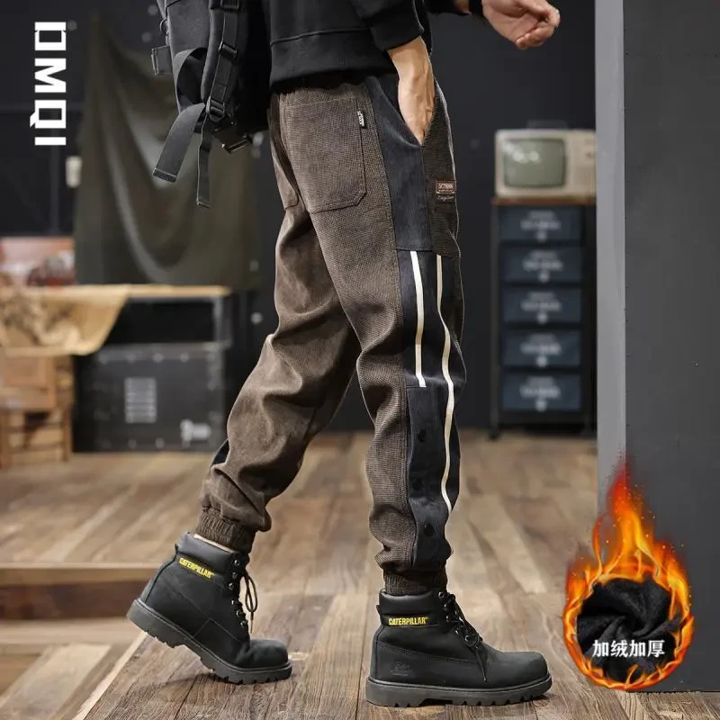 设计感重磅美式束脚休闲裤男士夏季款大码加厚复古灯芯绒裤子