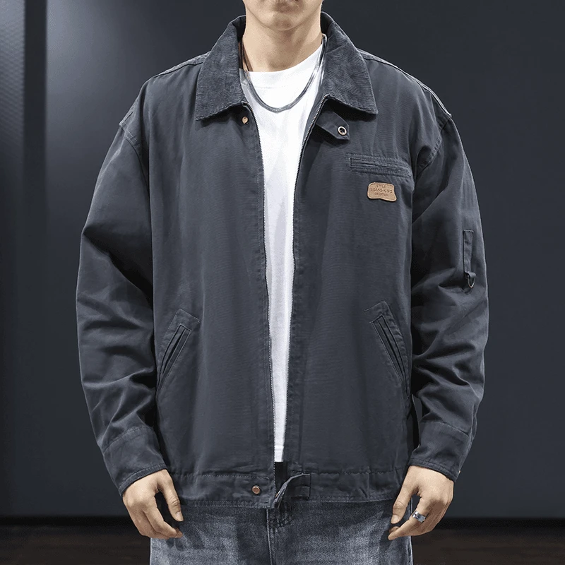 潮牌工装夹克男经典复古户外休闲男装2025年秋冬潮流帅气猎装外套