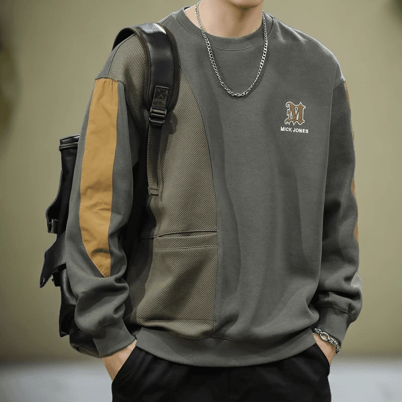 卫衣秋冬男上衣大码男士长袖休闲百搭宽松潮流圆领加厚打底衫