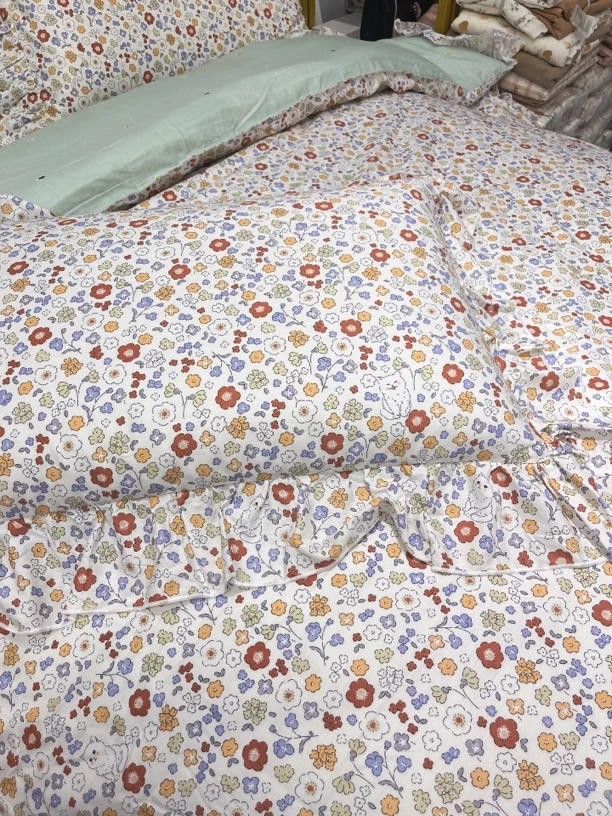 全棉大花边法式四件套 精梳棉